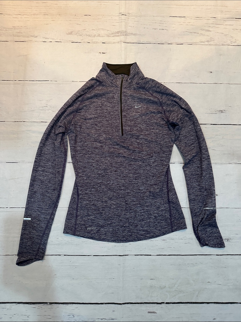 Nike Women's Heathered Purple 1/2-Zip Performance Pullover small running